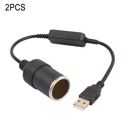 2 câbles adaptateur d'alimentation USB de voiture vers prise allume-cigare 5V vers 12V, 35cm, 60cm, 120cm