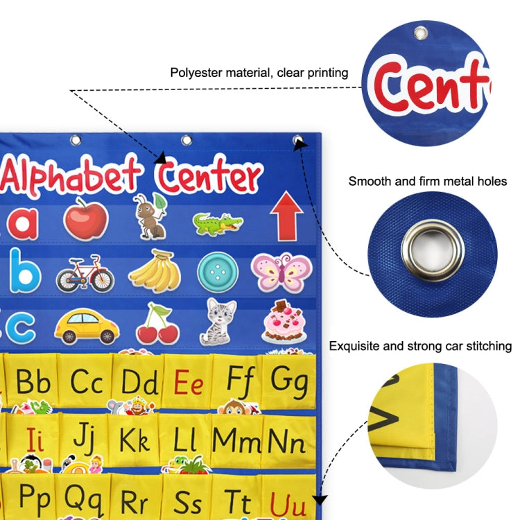 Alphabet Card Early Teaching Hanging Bag Letter Pocket, Carte alphabétique