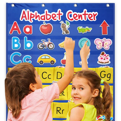 Alphabet Card Early Teaching Hanging Bag Letter Pocket, Carte alphabétique