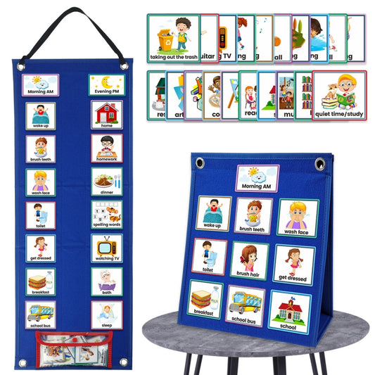 Calendrier Visuel pour Enfants, Organisateur Quotidien Mural, Planificateur de Travail Journalier, Éducation Précoce