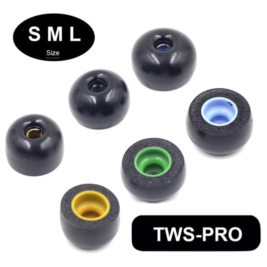 6 PCS Memory Foam Earplugs For TWS Jabra Elite 65T Sony WF-1000XM3 Real Wireless Headset, Large, Medium, Small