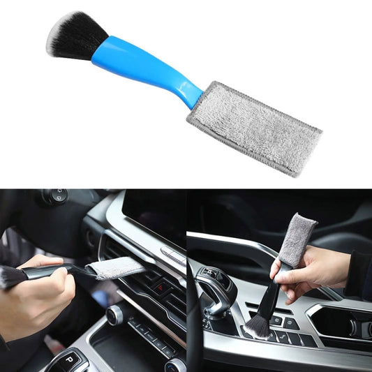D-4527 Brosse de nettoyage double tête à poils doux pour détails de voiture, brosse douce D-4527