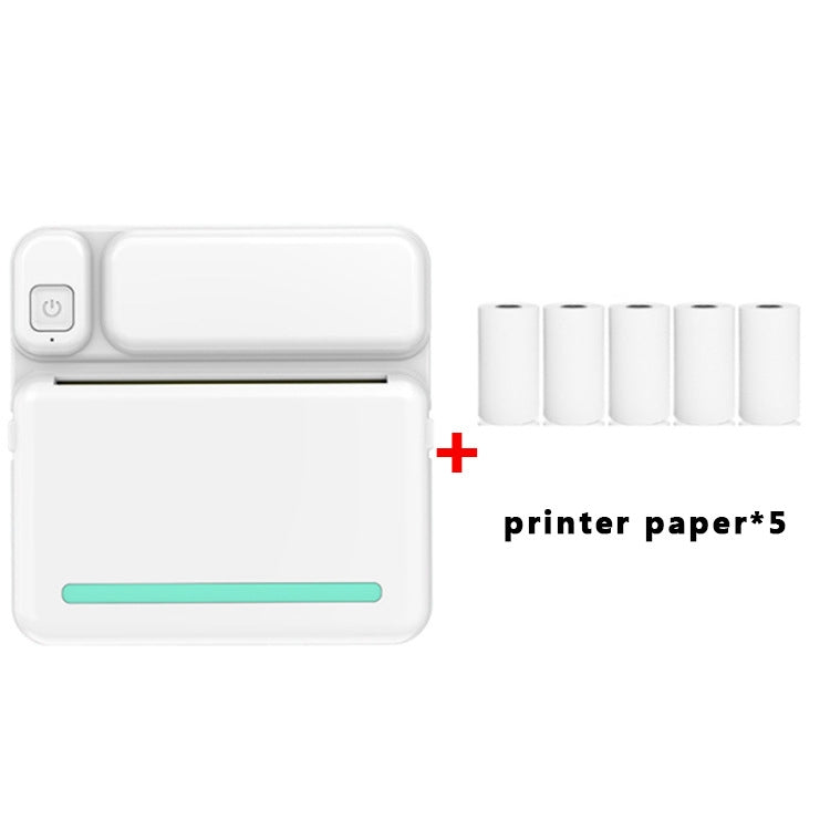 Imprimante de devoirs d'étudiant C19 200 DPI Bluetooth sans encre, rose, bleu, papier d'imprimante rose x 5, papier d'imprimante bleu x 5, autocollant rose x 5, autocollant bleu x 5, kit rose, kit bleu