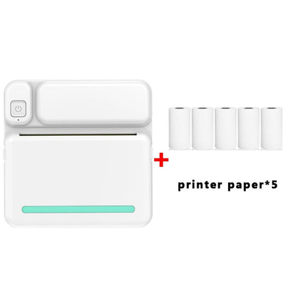 Imprimante de devoirs d'étudiant C19 200 DPI Bluetooth sans encre, rose, bleu, papier d'imprimante rose x 5, papier d'imprimante bleu x 5, autocollant rose x 5, autocollant bleu x 5, kit rose, kit bleu
