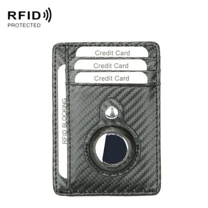 TQ-319 Anti-Theft Anti-Lost Tracker Leather Card Holder For AirTag, Style:, Carbon Fiber (Black), Carbon Fiber (Gray), Carbon Fiber (Blue), Carbon Fiber (Brown), Flat Pattern (Black), Flat Pattern (Red), Flat Pattern (Gray), Flat Pattern (Brown)       ...