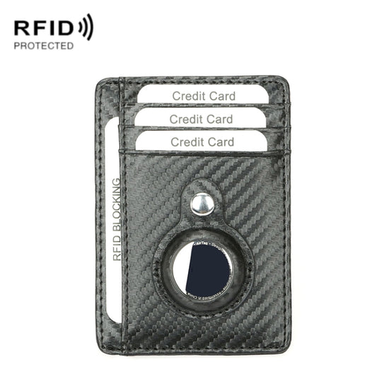 TQ-319 Anti-Theft Anti-Lost Tracker Leather Card Holder For AirTag, Style:, Carbon Fiber (Black), Carbon Fiber (Gray), Carbon Fiber (Blue), Carbon Fiber (Brown), Flat Pattern (Black), Flat Pattern (Red), Flat Pattern (Gray), Flat Pattern (Brown)       ...