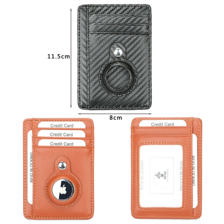 TQ-319 Anti-Theft Anti-Lost Tracker Leather Card Holder For AirTag, Style:, Carbon Fiber (Black), Carbon Fiber (Gray), Carbon Fiber (Blue), Carbon Fiber (Brown), Flat Pattern (Black), Flat Pattern (Red), Flat Pattern (Gray), Flat Pattern (Brown)       ...