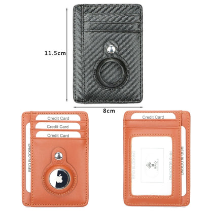 TQ-319 Anti-Theft Anti-Lost Tracker Leather Card Holder For AirTag 2nd Gen / AirTag 1st Gen, Carbon Fiber (Black), Carbon Fiber (Brown), Flat Pattern (Black), Flat Pattern (Brown)