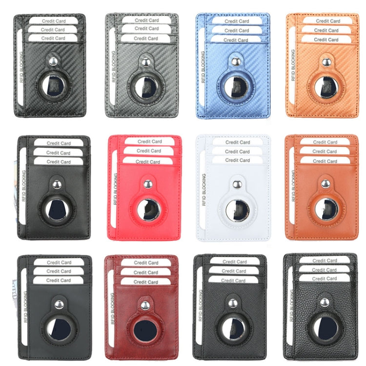 TQ-319 Anti-Theft Anti-Lost Tracker Leather Card Holder For AirTag, Style:, Carbon Fiber (Black), Carbon Fiber (Gray), Carbon Fiber (Blue), Carbon Fiber (Brown), Flat Pattern (Black), Flat Pattern (Red), Flat Pattern (Gray), Flat Pattern (Brown)       ...