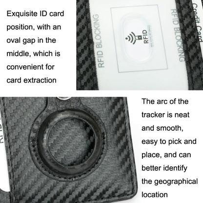 TQ-319 Anti-Theft Anti-Lost Tracker Leather Card Holder For AirTag 2nd Gen / AirTag 1st Gen, Carbon Fiber (Black), Carbon Fiber (Brown), Flat Pattern (Black), Flat Pattern (Brown)