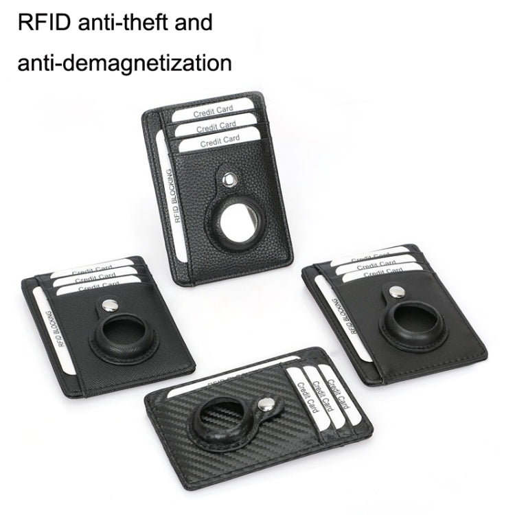 TQ-319 Anti-Theft Anti-Lost Tracker Leather Card Holder For AirTag, Style:, Carbon Fiber (Black), Carbon Fiber (Gray), Carbon Fiber (Blue), Carbon Fiber (Brown), Flat Pattern (Black), Flat Pattern (Red), Flat Pattern (Gray), Flat Pattern (Brown)       ...