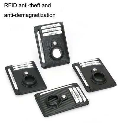 TQ-319 Anti-Theft Anti-Lost Tracker Leather Card Holder For AirTag 2nd Gen / AirTag 1st Gen, Carbon Fiber (Black), Carbon Fiber (Brown), Flat Pattern (Black), Flat Pattern (Brown)