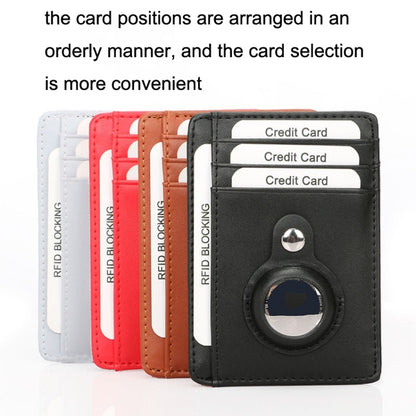 TQ-319 Anti-Theft Anti-Lost Tracker Leather Card Holder For AirTag, Style:, Carbon Fiber (Black), Carbon Fiber (Gray), Carbon Fiber (Blue), Carbon Fiber (Brown), Flat Pattern (Black), Flat Pattern (Red), Flat Pattern (Gray), Flat Pattern (Brown)       ...
