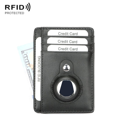 TQ-319 Anti-Theft Anti-Lost Tracker Leather Card Holder For AirTag 2nd Gen / AirTag 1st Gen, Carbon Fiber (Black), Carbon Fiber (Brown), Flat Pattern (Black), Flat Pattern (Brown)