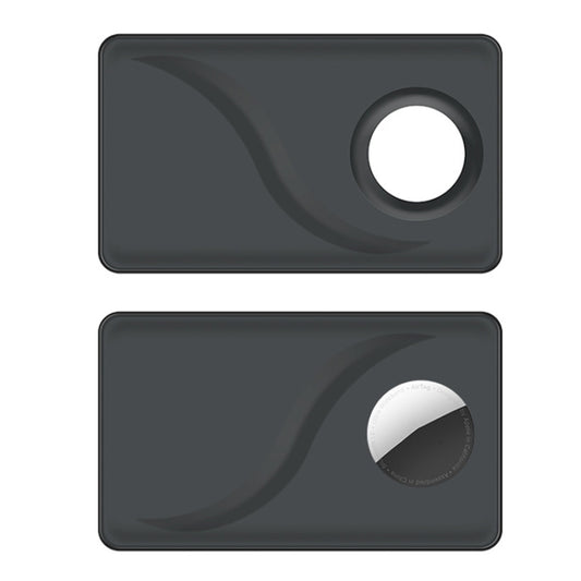Étui de protection anti-perte pour localisateur AirTag 2e génération / AirTag 1re génération (modèle FY-2022), coloris gris, noir et blanc.