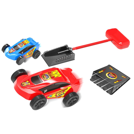 Catapulte à pédales Lanceur de voiture aérodynamique, course compétitive en extérieur parent-enfant, rouge, voiture rouge + bleue, bleu, voiture bleue + rouge