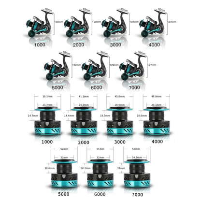 Metal Spinning Wheel CNC Rocker Throwing Rod Fish Wheel, Style:, DK1000 (EVA Grip), DK2000 (EVA Grip), DK3000 (EVA Grip), DK4000 (EVA Grip), DK5000 (EVA Grip), DK6000 (EVA Grip), DK7000 (EVA Grip), DK II1000 (Metal Ball Grip), DK II 2000 (Metal Ball Gr...
