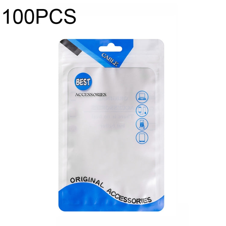 100 PCS  Charging Cable U Disk Universal Color Printing Sealing Pocket, 11x18cm Blue Matte, 11x18cm Red Matte, 11x18cm Green Matte