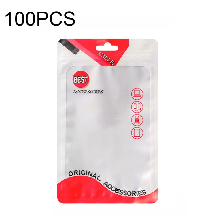 100 PCS  Charging Cable U Disk Universal Color Printing Sealing Pocket, 11x18cm Blue Matte, 11x18cm Red Matte, 11x18cm Green Matte