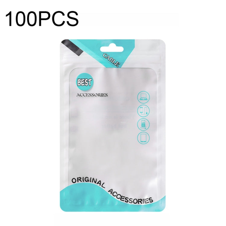 100 PCS  Charging Cable U Disk Universal Color Printing Sealing Pocket, 11x18cm Blue Matte, 11x18cm Red Matte, 11x18cm Green Matte