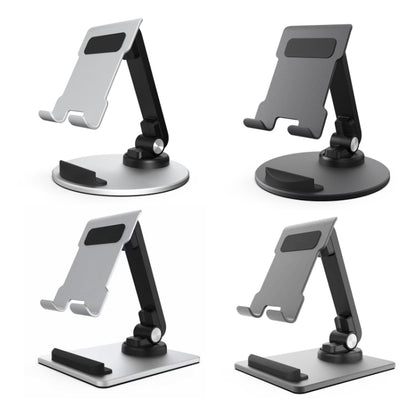 Portable Mobile Phone Tablet Desktop Stand, Square Swivel Dark Gray