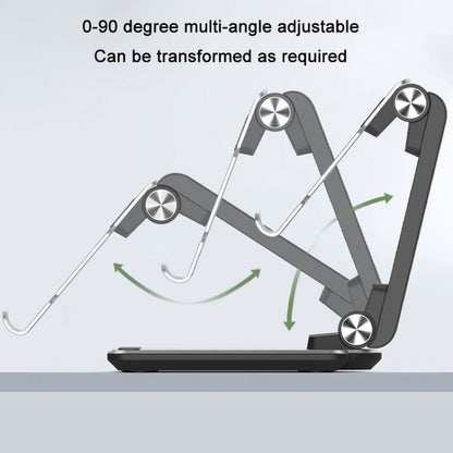 Portable Mobile Phone Tablet Desktop Stand, Square Swivel Dark Gray