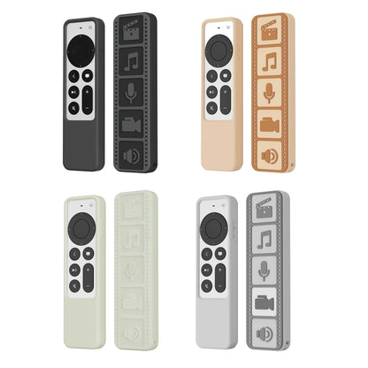 Silicone Remote Controller Waterproof Anti-Slip Protective Cover For Apple TV 4K 2021, (Black), (Gray White), (Luminous Color), (Brown)