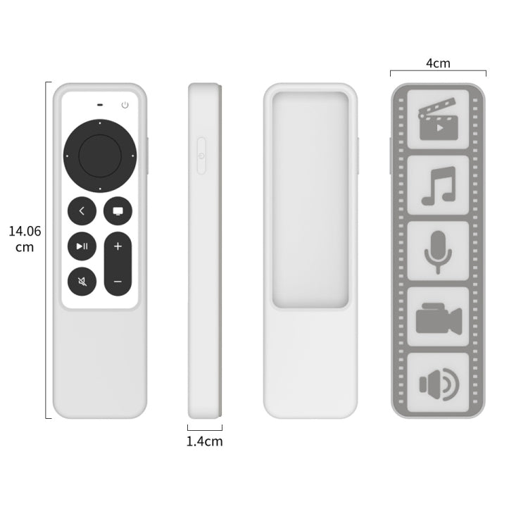 Silicone Remote Controller Waterproof Anti-Slip Protective Cover For Apple TV 4K 2021, (Black), (Gray White), (Luminous Color), (Brown)