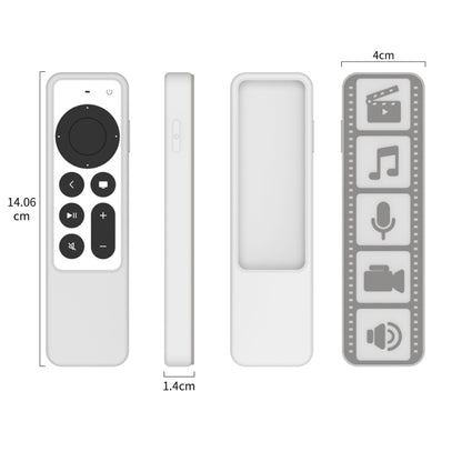 Silicone Remote Controller Waterproof Anti-Slip Protective Cover For Apple TV 4K 2021, (Black), (Gray White), (Luminous Color), (Brown)