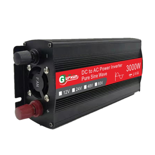Inversor de onda sinusoidal Gurxun de 3000 W (2/24/48/60 V a 220 V) para coche. Convertidor elevador de 3000 W (60 V-220 V), 3000 W (12 V-220 V), 3000 W (24 V-220 V) y 3000 W (48 V-220 V).