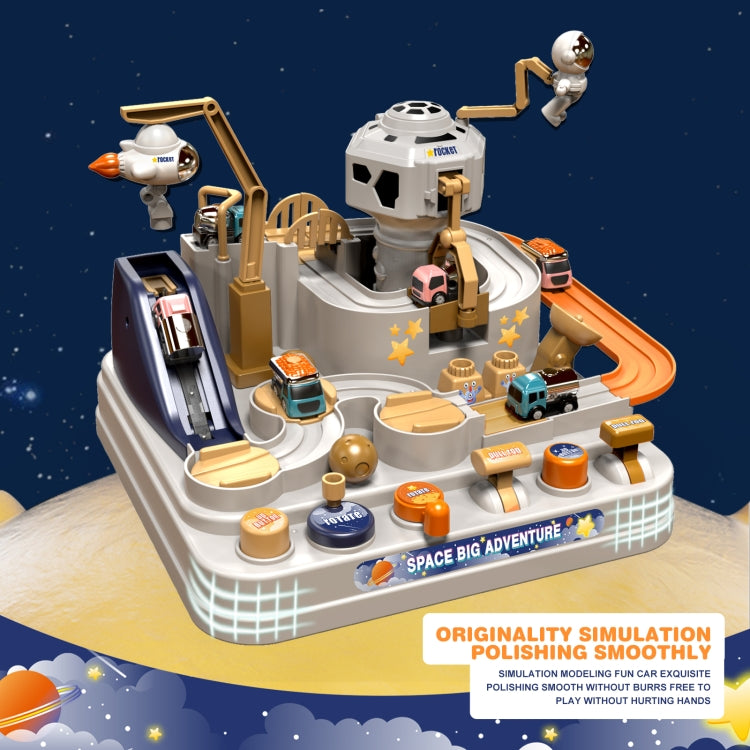Jouets de train avec pistes de fusée spatiale pour enfants, aventure mécanique, style : modèle de fusée avec 3 véhicules, modèle de radar avec 3 véhicules