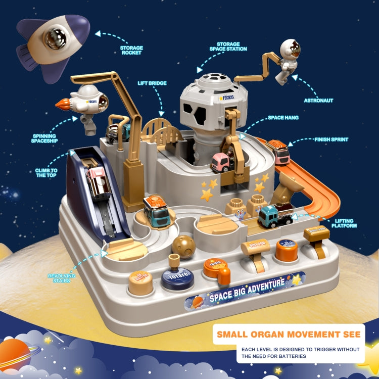 Jouets de train avec pistes de fusée spatiale pour enfants, aventure mécanique, style : modèle de fusée avec 3 véhicules, modèle de radar avec 3 véhicules