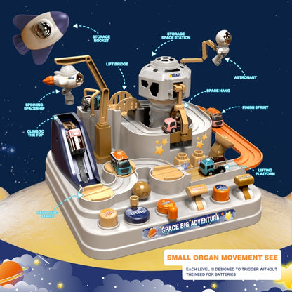 Jouets de train avec pistes de fusée spatiale pour enfants, aventure mécanique, style : modèle de fusée avec 3 véhicules, modèle de radar avec 3 véhicules