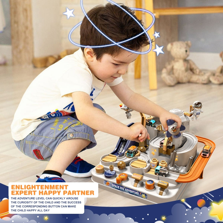 Jouets de train avec pistes de fusée spatiale pour enfants, aventure mécanique, style : modèle de fusée avec 3 véhicules, modèle de radar avec 3 véhicules