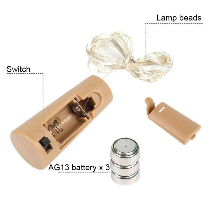 LED Wine Cork Christmas Decorative String Lights, Spec:, 1m 10 lights, 2m 20 lights
