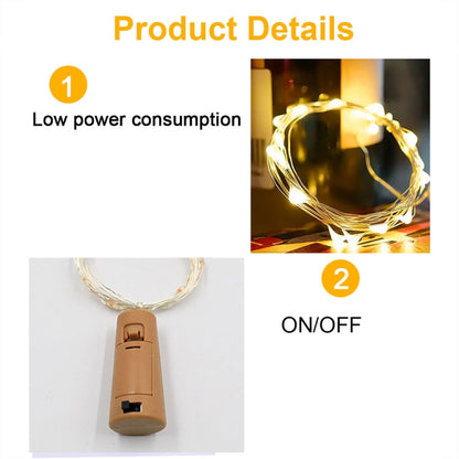 LED Wine Cork Christmas Decorative String Lights, Spec:, 1m 10 lights, 2m 20 lights