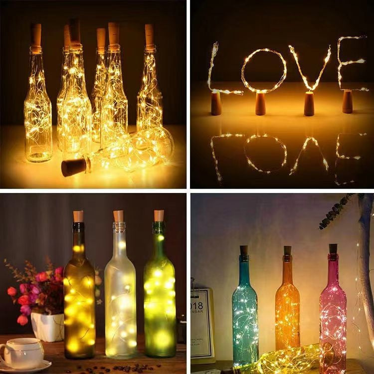 LED Wine Cork Christmas Decorative String Lights, Spec:, 1m 10 lights, 2m 20 lights