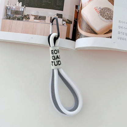 5 PCS Mobile Phone Case Fluorescent Lanyard Cellphone Wrist Rope, White and Blue, Black and White, Orange and Blue, White Red, Orange Yellow, Blue Green, Dark Blue, White Purple