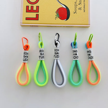5 PCS Mobile Phone Case Fluorescent Lanyard Cellphone Wrist Rope, White and Blue, Black and White, Orange and Blue, White Red, Orange Yellow, Blue Green, Dark Blue, White Purple