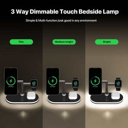 UD23 15W 3 In 1 Desktop Aluminum Alloy Wireless Charger, For Smartphone&iWatch&AirPods, UD23