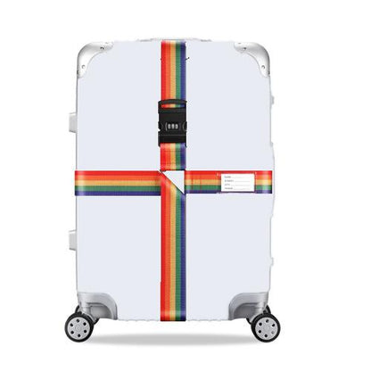 Luggage Reinforcement Straps Fixed Protective Rope With Combination Lock, Red, Blue, Black, Khaki, Purple, Orange, Customs Lock Red, Customs Lock Blue, Customs Lock Black, Customs Lock Khaki, Rainbow