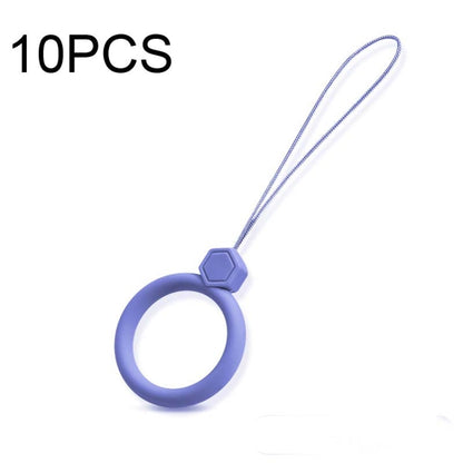 10 PCS Silicone Ring Mobile Phone Lanyard Water Bottle Anti-fall Pendant, Midnight Blue, Clove Purple, Vitality Red, Lemon Yellow, Classic Black, Matcha Green, Sand Pink, Lavender Gray, Dark Night Green, White, Tea Red, Coral Orange