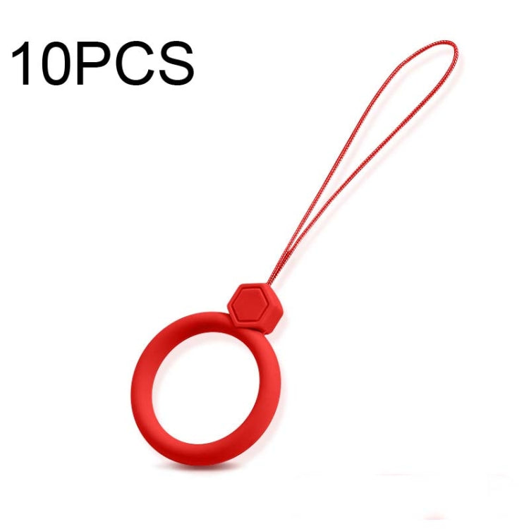 10 PCS Silicone Ring Mobile Phone Lanyard Water Bottle Anti-fall Pendant, Midnight Blue, Clove Purple, Vitality Red, Lemon Yellow, Classic Black, Matcha Green, Sand Pink, Lavender Gray, Dark Night Green, White, Tea Red, Coral Orange