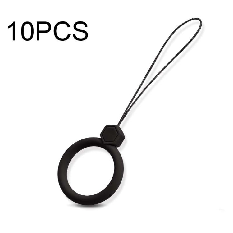 10 PCS Silicone Ring Mobile Phone Lanyard Water Bottle Anti-fall Pendant, Midnight Blue, Clove Purple, Vitality Red, Lemon Yellow, Classic Black, Matcha Green, Sand Pink, Lavender Gray, Dark Night Green, White, Tea Red, Coral Orange