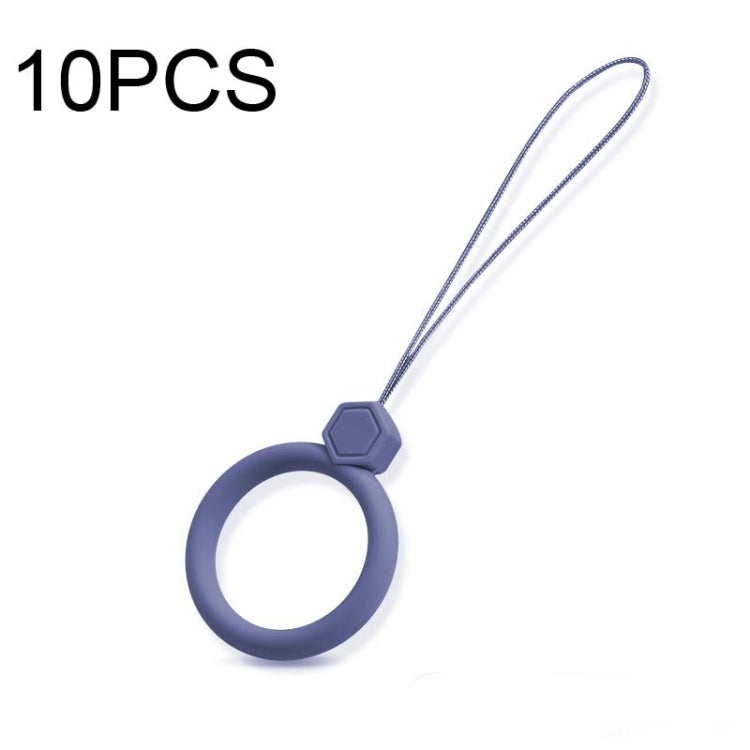 10 PCS Silicone Ring Mobile Phone Lanyard Water Bottle Anti-fall Pendant, Midnight Blue, Clove Purple, Vitality Red, Lemon Yellow, Classic Black, Matcha Green, Sand Pink, Lavender Gray, Dark Night Green, White, Tea Red, Coral Orange
