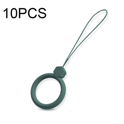 10 PCS Silicone Ring Mobile Phone Lanyard Water Bottle Anti-fall Pendant, Midnight Blue, Clove Purple, Vitality Red, Lemon Yellow, Classic Black, Matcha Green, Sand Pink, Lavender Gray, Dark Night Green, White, Tea Red, Coral Orange
