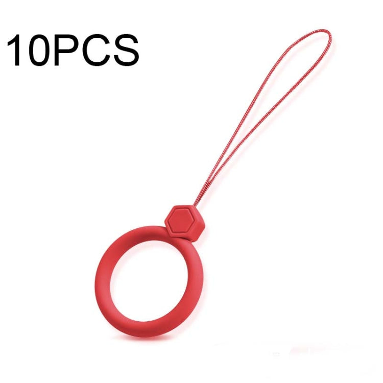 10 PCS Silicone Ring Mobile Phone Lanyard Water Bottle Anti-fall Pendant, Midnight Blue, Clove Purple, Vitality Red, Lemon Yellow, Classic Black, Matcha Green, Sand Pink, Lavender Gray, Dark Night Green, White, Tea Red, Coral Orange
