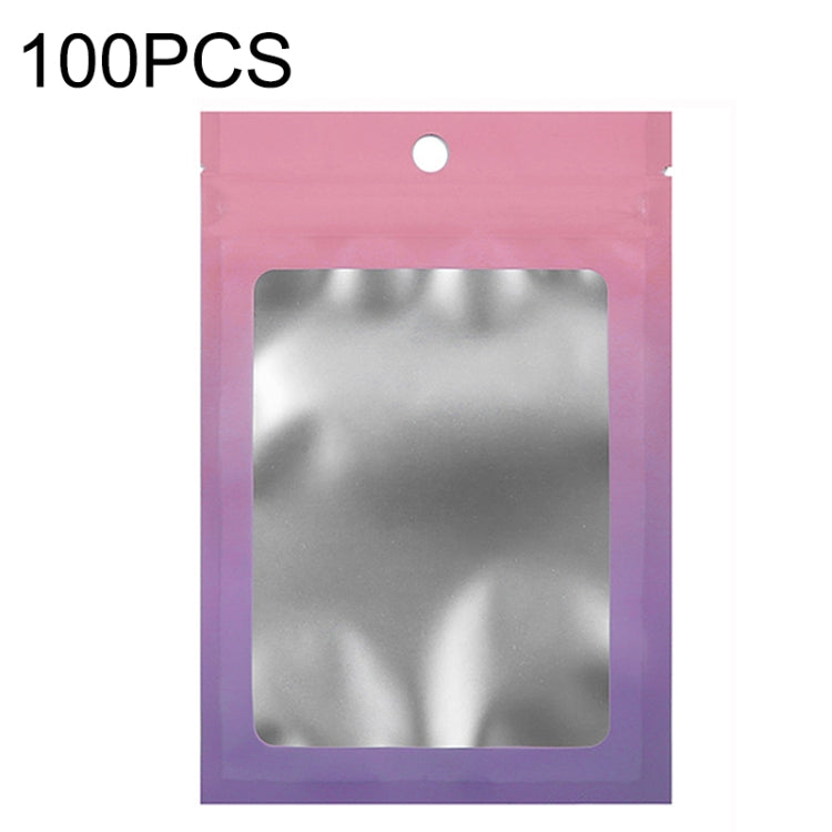 100PCS Aluminum Foil Ziplock Bag Jewelry Data Cable Sealed Packaging Bag, Size:, 7.5x10cm (Pink Gradually Purple), 7.5x10cm (Blue Gradually Pink), 7.5x10cm (Blue Gradient), 7.5x10cm (Yellow Gradient), 8.5x13cm (Pink Gradually Purple)                   ...