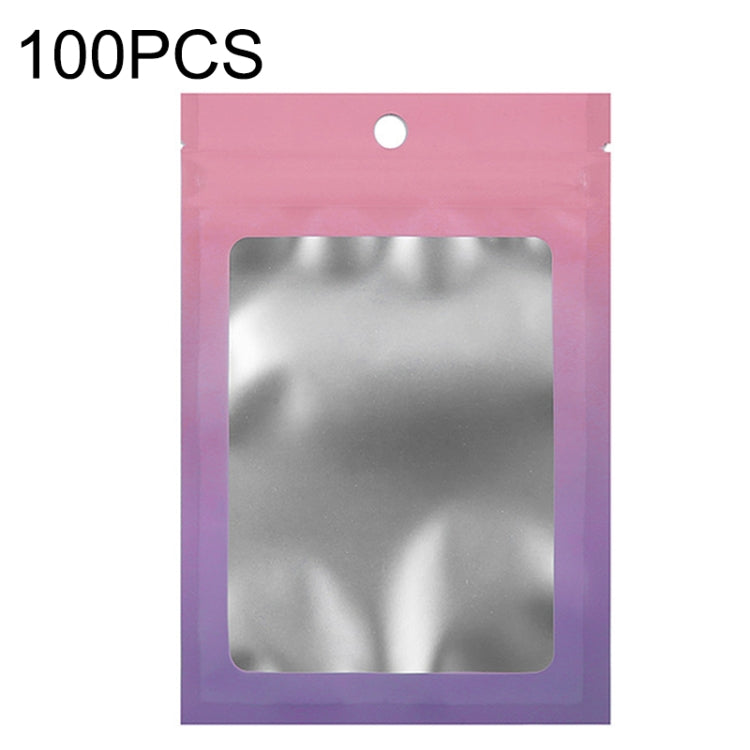 100PCS Aluminum Foil Ziplock Bag Jewelry Data Cable Sealed Packaging Bag, Size:, 7.5x10cm (Pink Gradually Purple), 7.5x10cm (Blue Gradually Pink), 7.5x10cm (Blue Gradient), 7.5x10cm (Yellow Gradient), 8.5x13cm (Pink Gradually Purple)                   ...