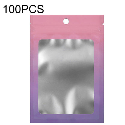100PCS Aluminum Foil Ziplock Bag Jewelry Data Cable Sealed Packaging Bag, Size:, 7.5x10cm (Pink Gradually Purple), 7.5x10cm (Blue Gradually Pink), 7.5x10cm (Blue Gradient), 7.5x10cm (Yellow Gradient), 8.5x13cm (Pink Gradually Purple)                   ...